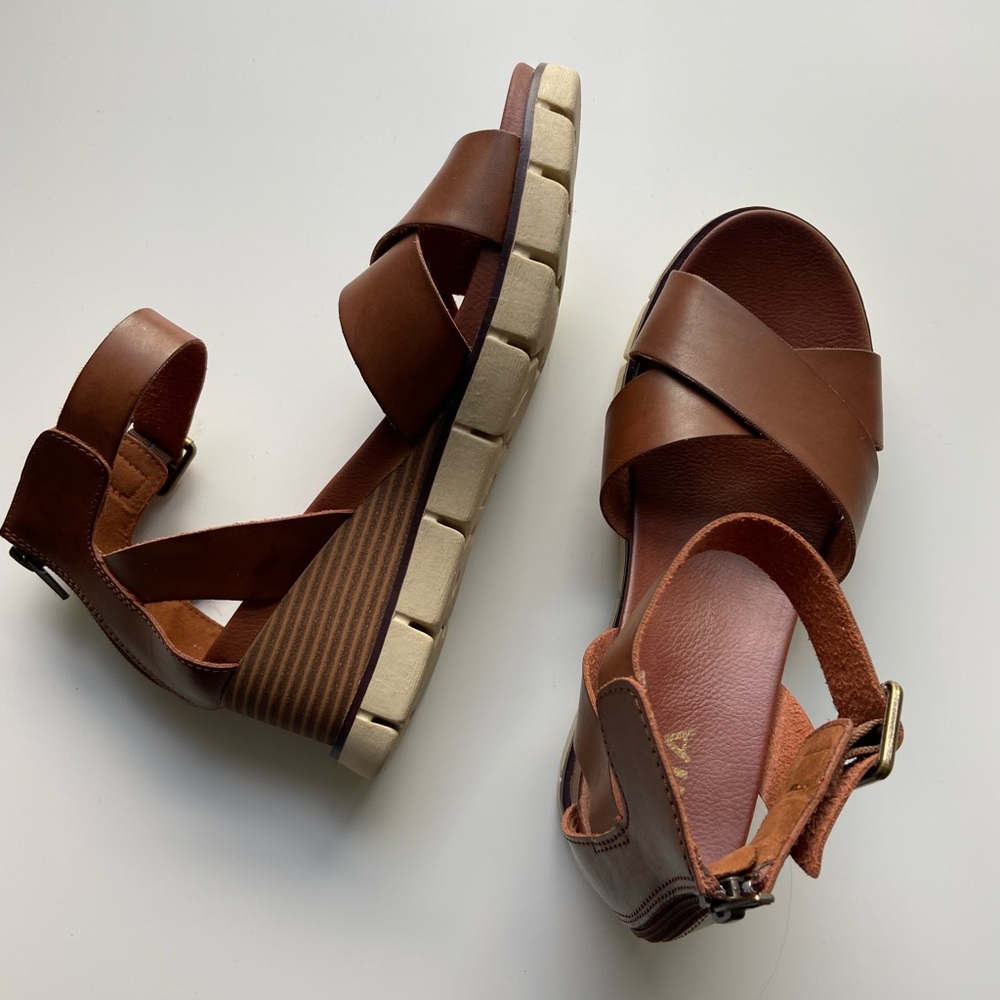 MIA Brown Leather Women's Sandals
